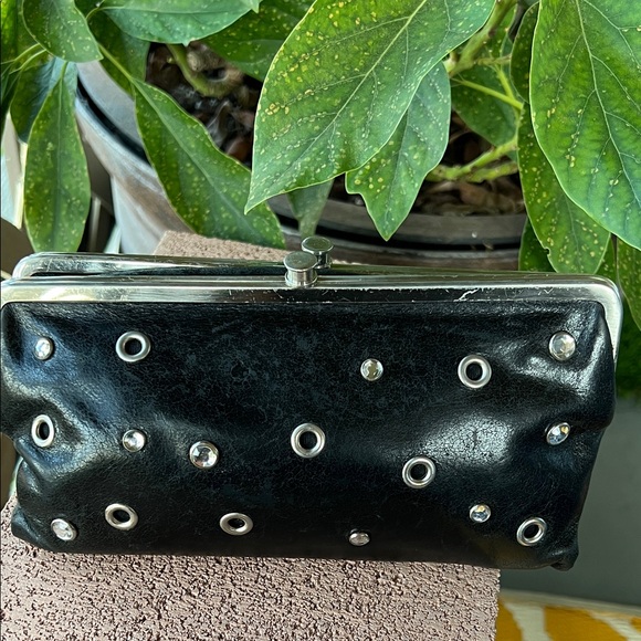 Black Studded Hobo Clutch - Picture 8 of 9